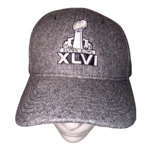 Super Bowl XLVI Hat NFL On Location Wool Blend Gray Cap NWOT Insert Giants Pats